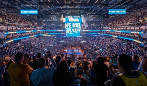 Inside Golden State Warriors Basketball Arena during a game